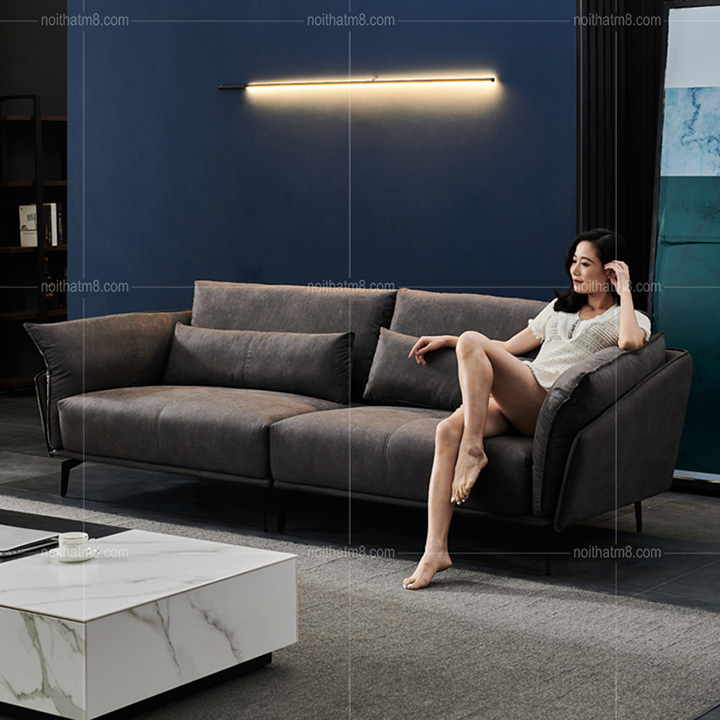 Bộ sofa da cao cấp với khung sắt sơn tĩnh điện sang trọng M8-3620 thumbnail 3
