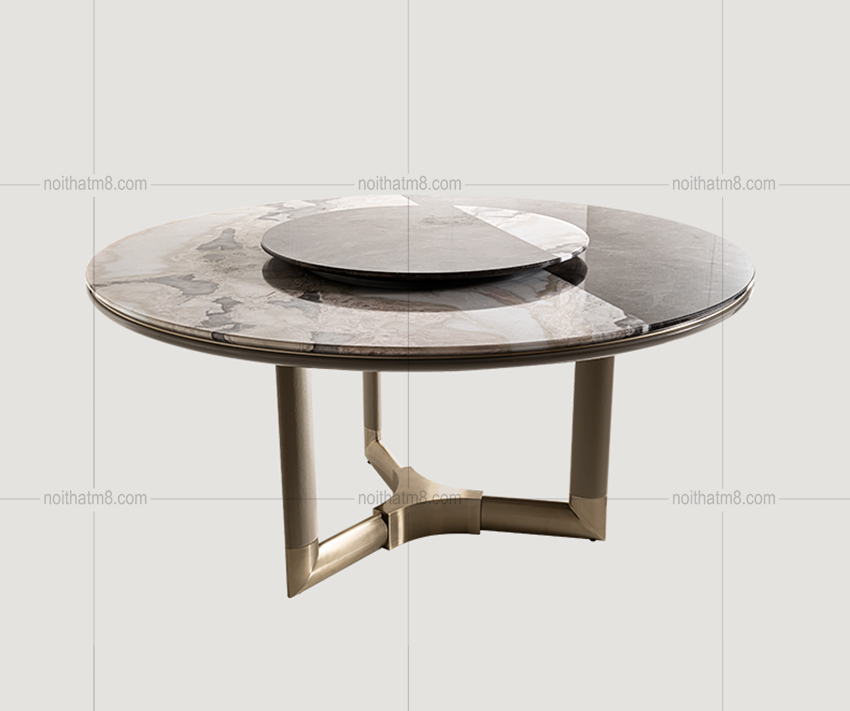 Mẫu bàn ăn tròn nhập khẩu phong cách Ý cao cấp M8-4079 thumbnail 3