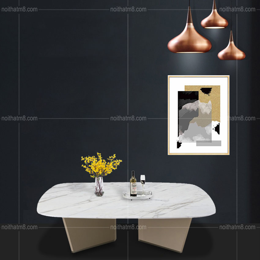 Bàn sofa phòng khách mặt đá kết hợp bọc da cao cấp M8-4355 thumbnail 5