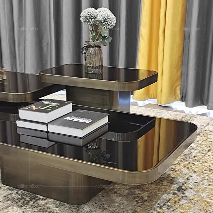 Bàn trà mặt kính, mạ pvd hiện đại M8-4265 thumbnail 4