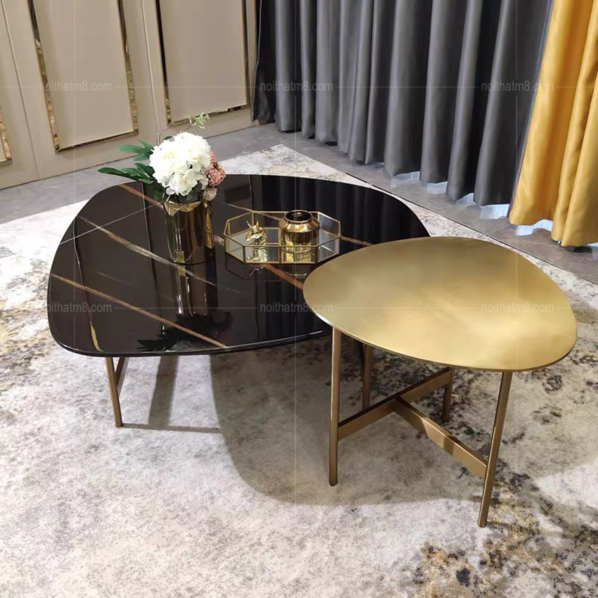 Bàn sofa mặt đá cẩm thạch khung sắt hiện đại M8-4259 thumbnail 2