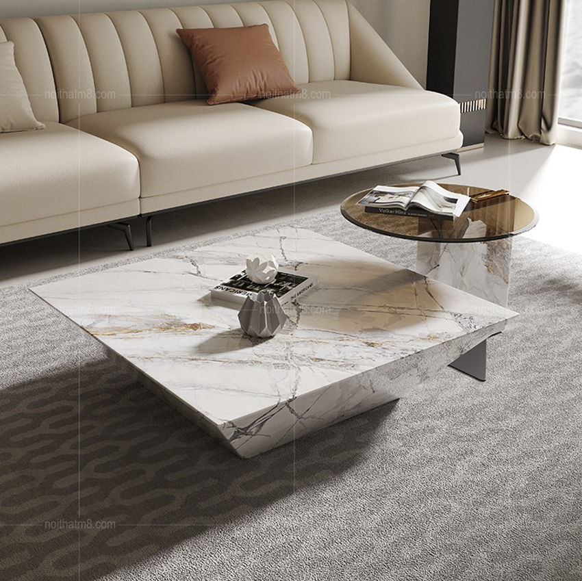 Bộ đôi bàn trà đá cao cấp, sang trọng M8-4299