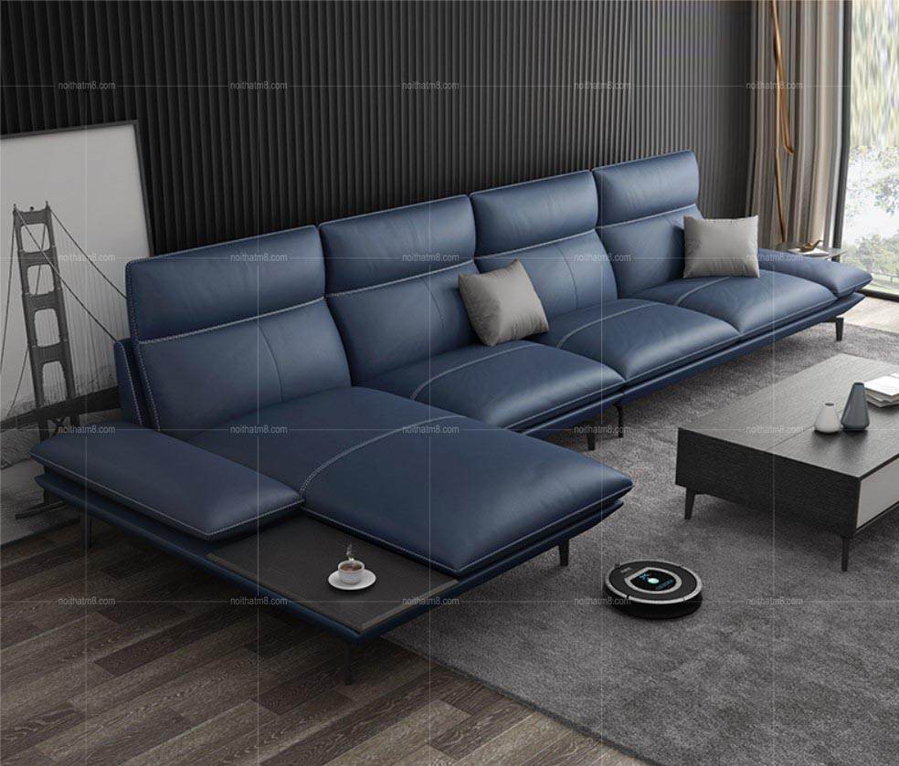 Ghế sofa da dáng chữ L hiện đại, lịch lãm M8-3566 thumbnail 3