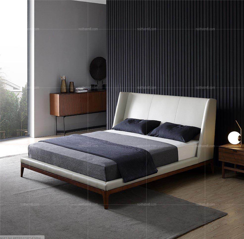 Mẫu giường gỗ bọc da kiểu dáng sang trọng, dẫn đầu xu hướng M8-6020