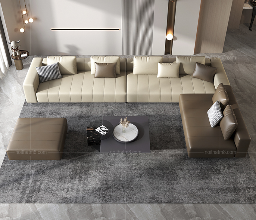 Sofa da phong cách Ý cao cấp dành cho biệt thự M8-3545 thumbnail 2