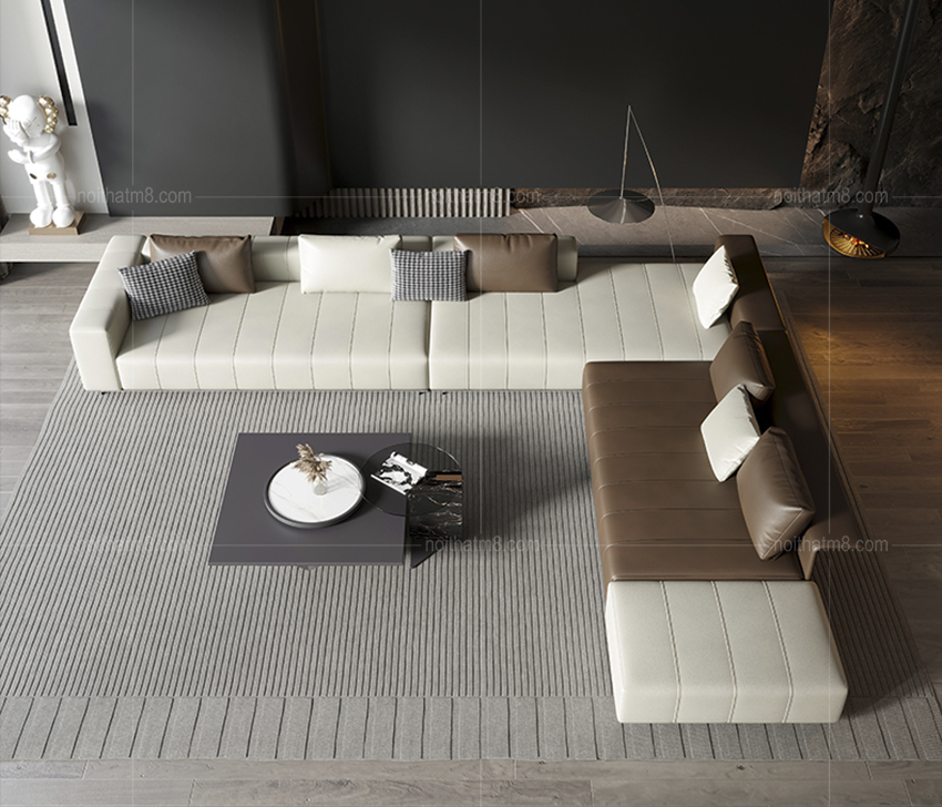 Sofa da phong cách Ý cao cấp dành cho biệt thự M8-3545 thumbnail 3