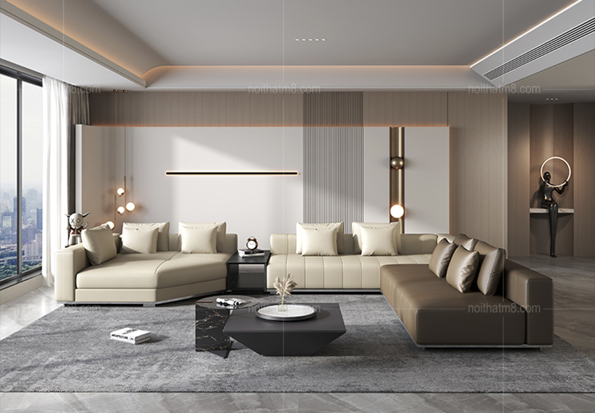 Sofa da phong cách Ý cao cấp dành cho biệt thự M8-3545 thumbnail 4
