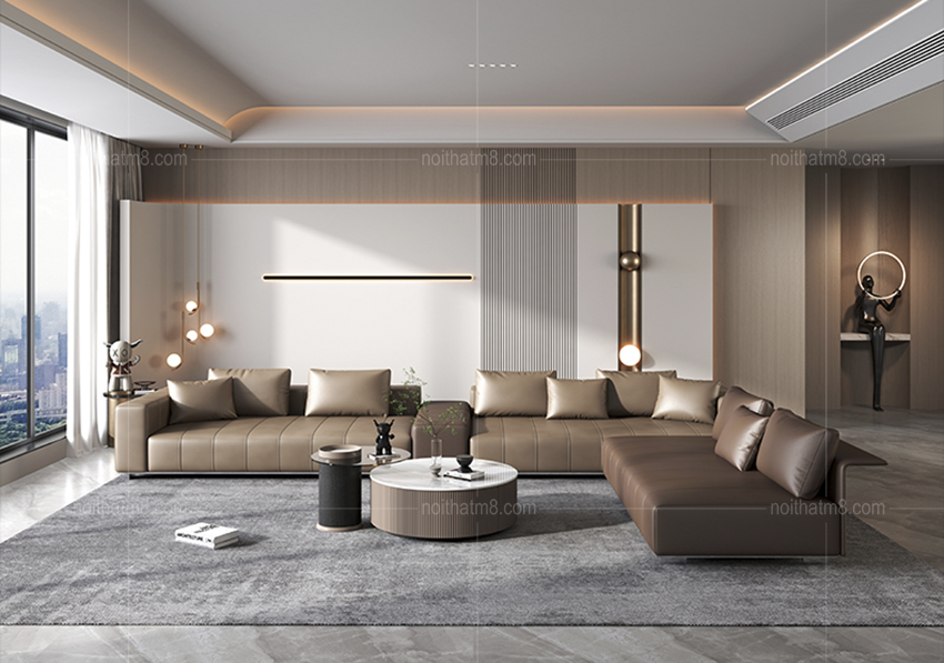 Sofa da phong cách Ý cao cấp dành cho biệt thự M8-3545 thumbnail 5