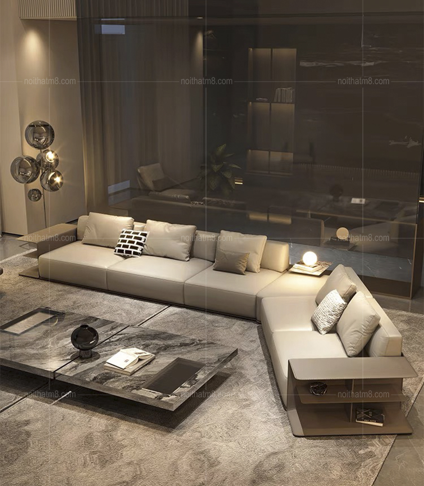Ghế sofa da bò thật nhập khẩu phong cách Ý hiện đại M8-3519 thumbnail 5