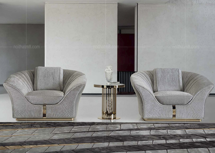Sofa nỉ nhung cao cấp cho phòng khách chung cư, biệt thự sang trọng M8-3615 thumbnail 3