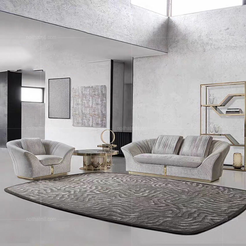 Sofa nỉ nhung cao cấp cho phòng khách chung cư, biệt thự sang trọng M8-3615 thumbnail 2