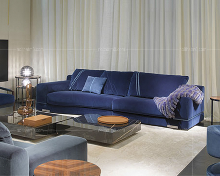 Ghế sofa bọc nỉ nhung phong cách Ý sang trọng M8-3607 thumbnail 4