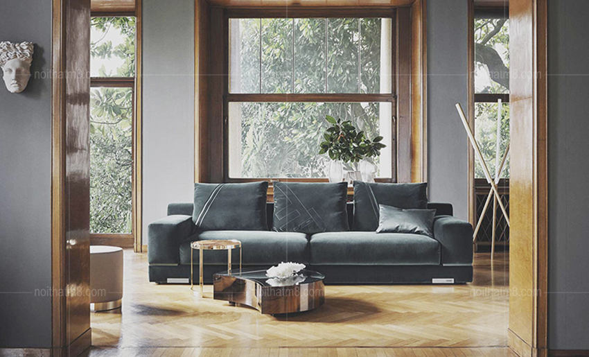 Ghế sofa bọc nỉ nhung phong cách Ý sang trọng M8-3607 thumbnail 2