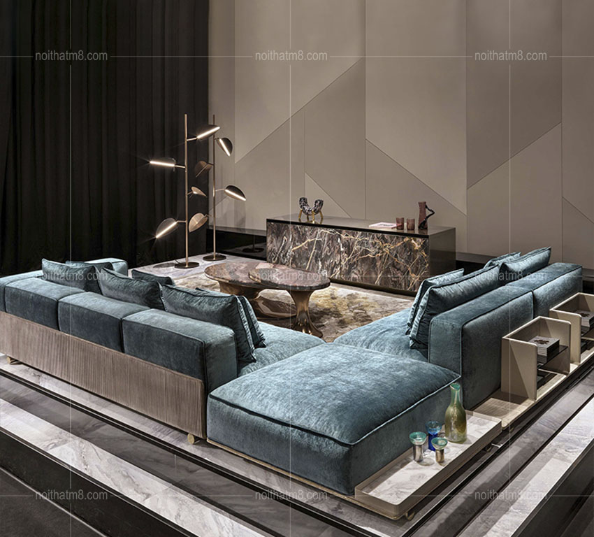 Ghế sofa nỉ nhung cao cấp kiểu dáng hiện đại, sang trọng M8-3557 thumbnail 2