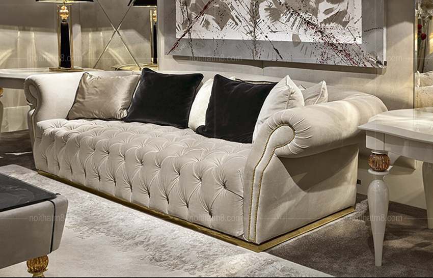 Mẫu sofa nỉ nhung cao cấp phong cách châu Âu sang trọng M8-3579 thumbnail 3