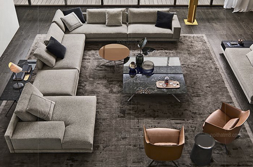 Sofa nỉ phong cách Ý sang trọng M8-3642 thumbnail 2