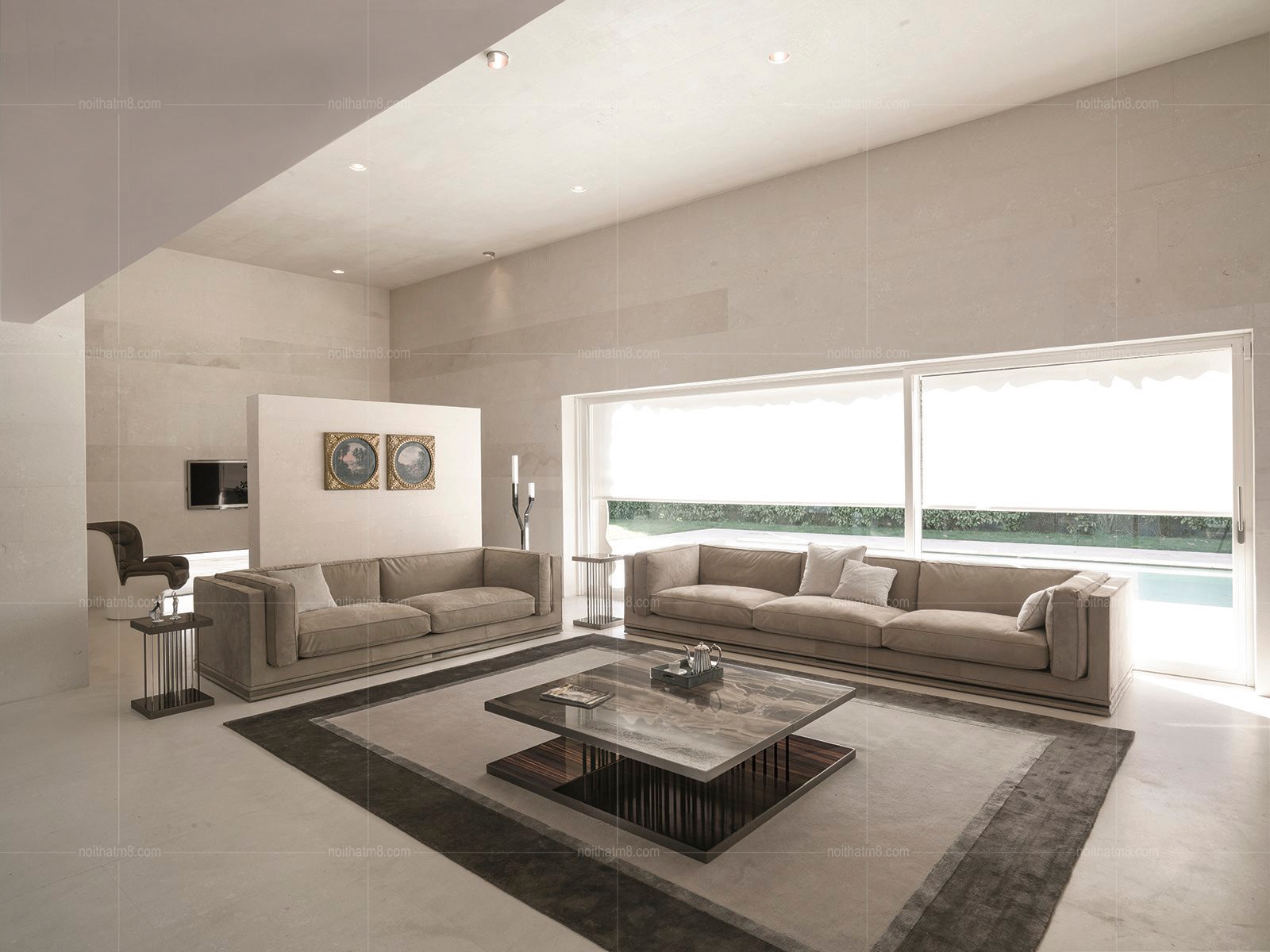 Mẫu sofa nỉ nhung phong cách Bắc Âu cao cấp M8-3583 thumbnail 2
